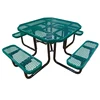 (TB26)Outdoor Thermoplastic Plastic Coating Steel Mesh 4 Seater Home Garden Picnic Table Sets
