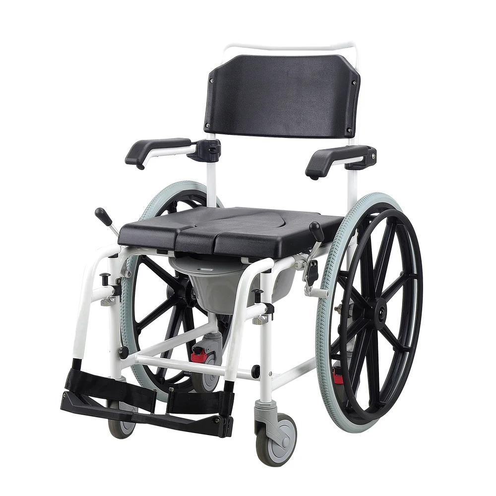 Hospital Bathroom Toilet Chair Commode Durable Aluminum Mobile Chair