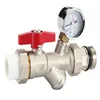 T405 High quality brass ball valve function with pressure gauge