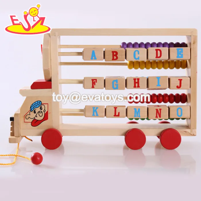 Wooden Abacus Train Six Wheels 