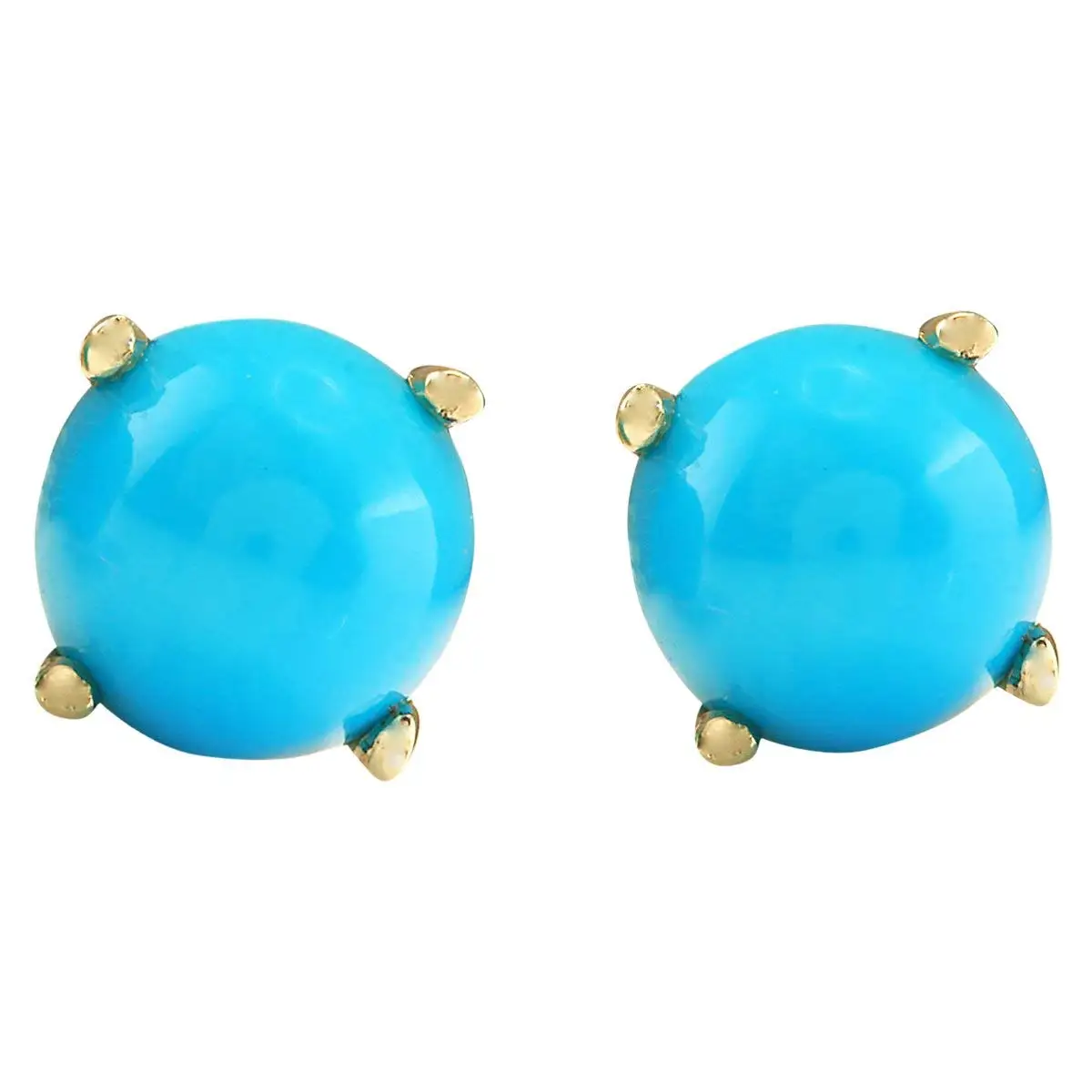 22 Carat Gold Jewelry In Usa Find Get Quotations 2 Carat Natural Blue Turquoise 14k Yellow Gold Solitaire Stud Earrings For Women Exclusively Handcrafted In