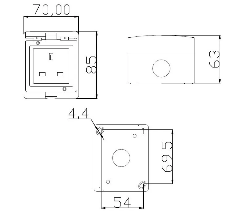 Ip55 British Uk Style 250vac 13a 1gang Surface Wall Mounted Waterproof Socket Buy Uk Electric