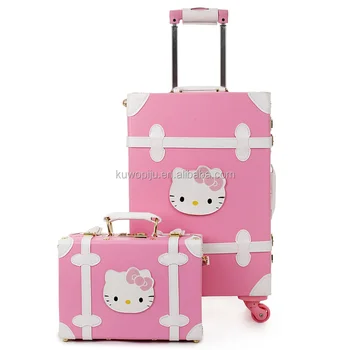 pink leather suitcase