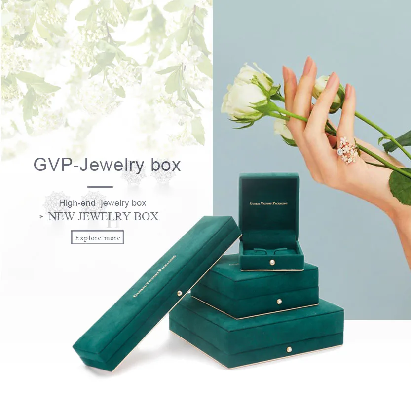 Custom Elegant Dark Green Velvet Jewelry Box Buy High Quality Jewelry