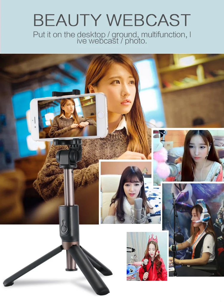 Best Selfie Stick Manufacturer 2019 New Bluetooth Selfie Stick Tripod with Wireless Remote for iPhone 8 6s X Samsung