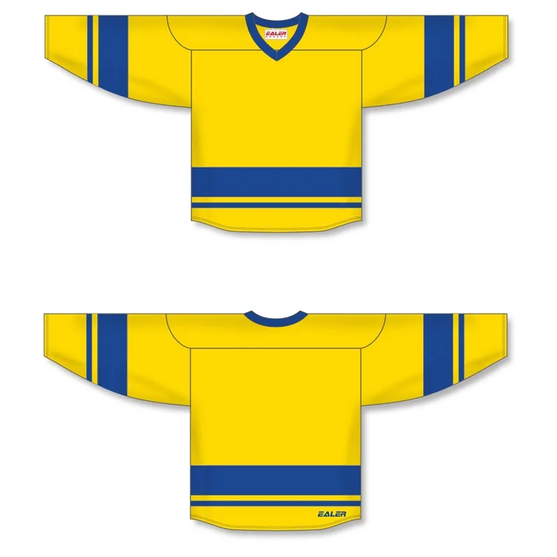 MOQ 5 pcs $55 Each Yellow Navy Blue Reversible Hockey Jerseys with Two  Layers Fabric Sewn - AliExpress