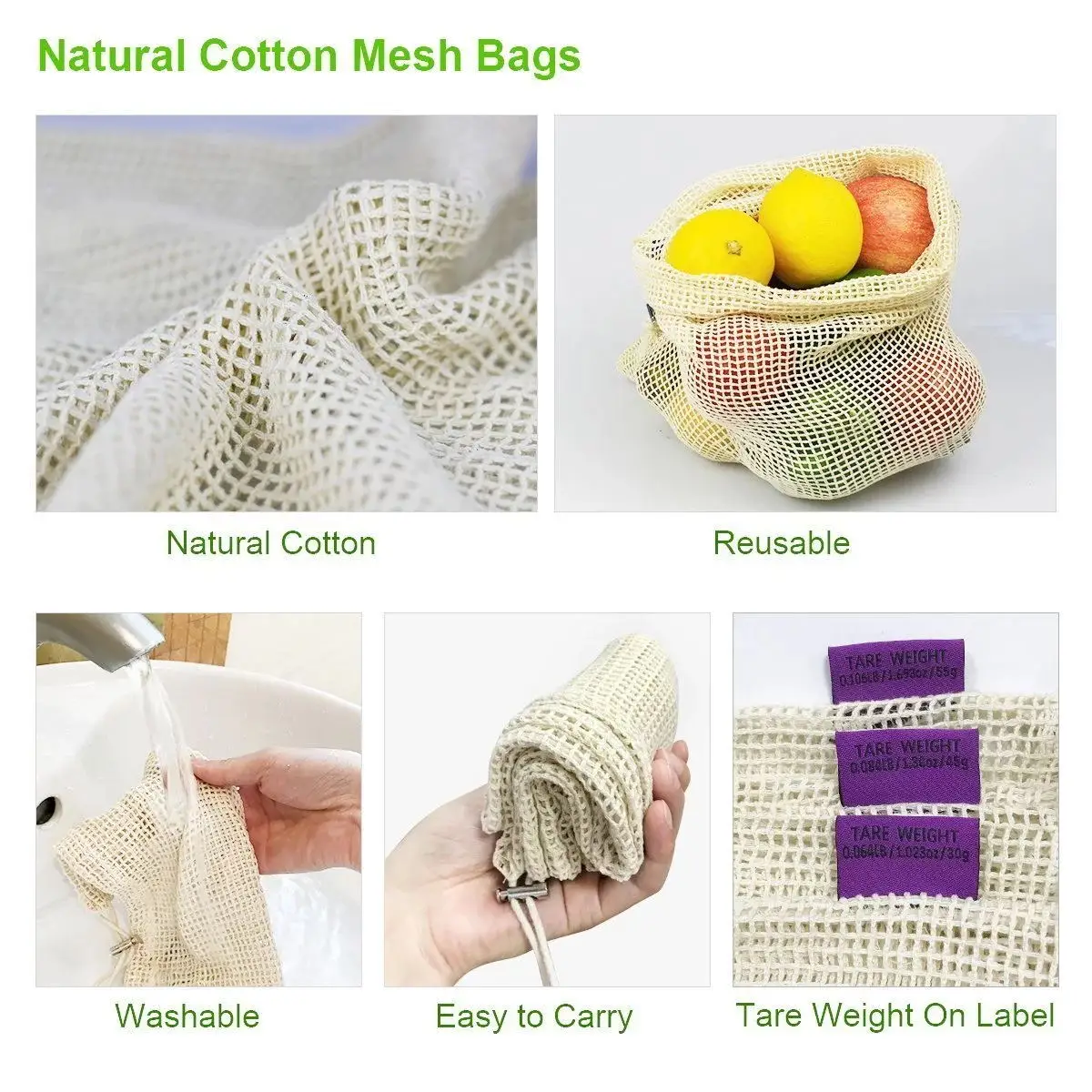Vegetable And Fruit Mesh Reusable Produce Bags Grocery Bag Buy Mesh