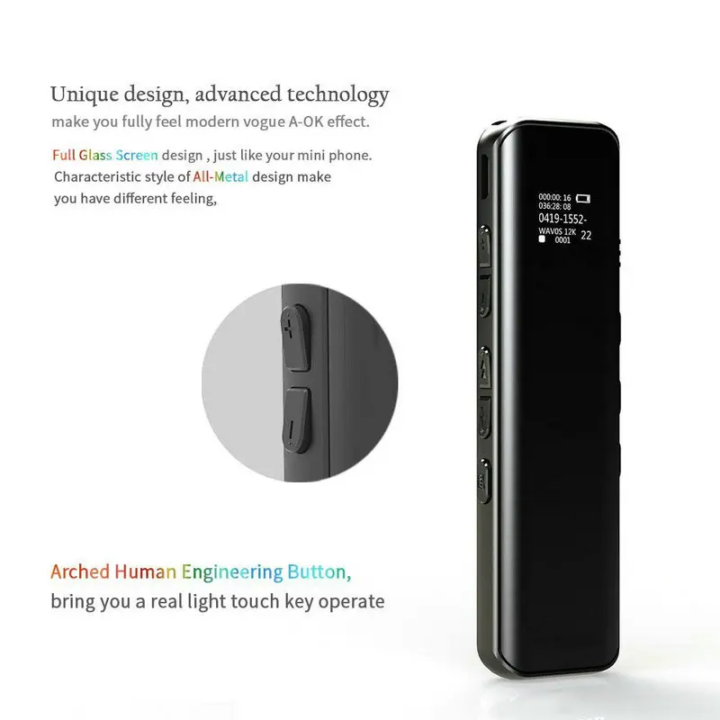 V87 Long Battery Life 8g 16g 32g Digital Voice Recorder With Mp3 Player