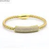 Hand Bracelet Bangle gold Chain Link Bend Leather Ring Bracelet