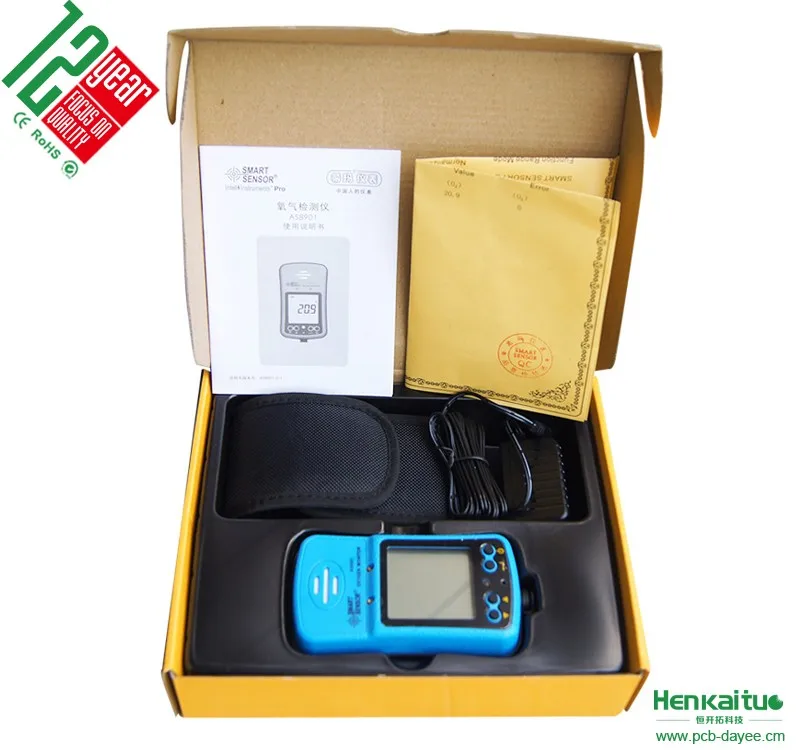 Smart Sensor Handheld Precision O2 Concentration Meter Oxygen Gas detector with Alarm AS8901