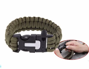 Whistle Gear Flint Fire Starter Cross Paracord Survival Bracelet Bottle Opener Whistle Gear Flint Fire Starter Cross Paracord Survival Bracelet Bottle Opener