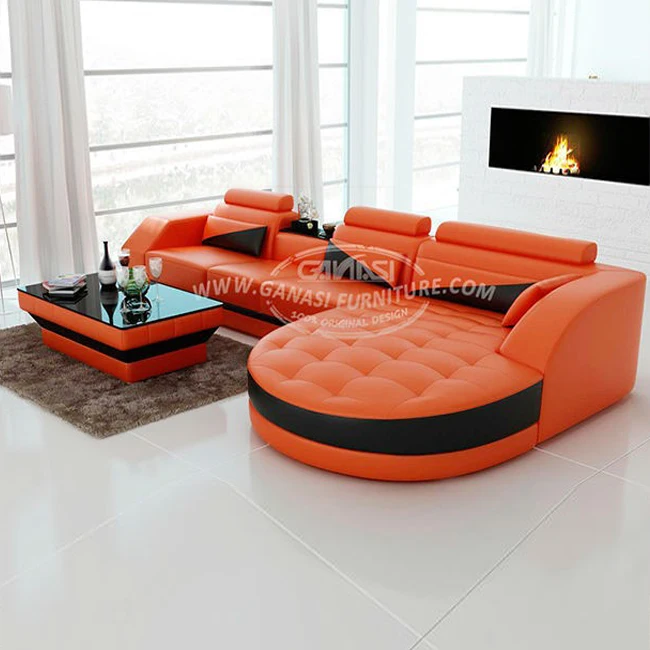 Ganasi Italian Furniture Design Modern Style Genuine Leather Sofa Set Sets Promotion