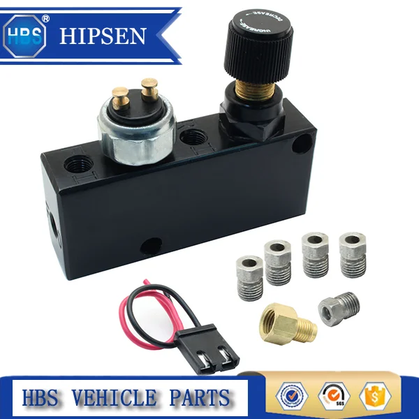 Chrome Adjustable Proportioning Valve and Distribution Block w// Brake Switch