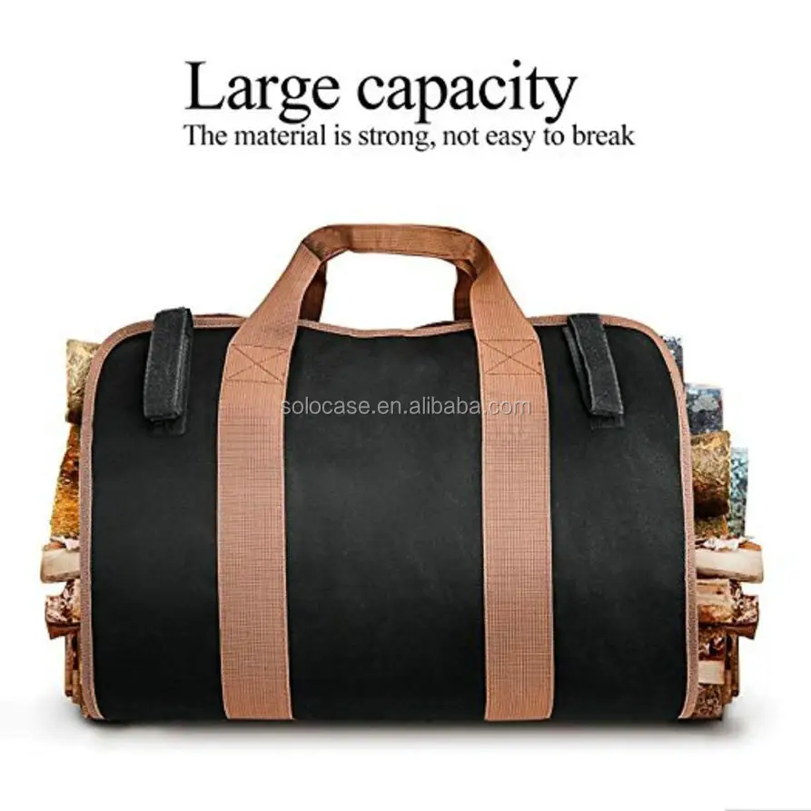 Waxed Canvas Firewood Carry Bag