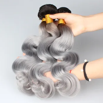 26 28 30 Inch Brazilian Hair Wholesale Price Straight Ombre Grey