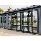 ขายร้อนราคาดีผงเคลือบกลางแจ้งภายนอกเพิ่มเติมแผงอลูมิเนียมคู่ bi พับกระจกประตู