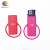 Fun shape custom logo words silicone lighter case holder