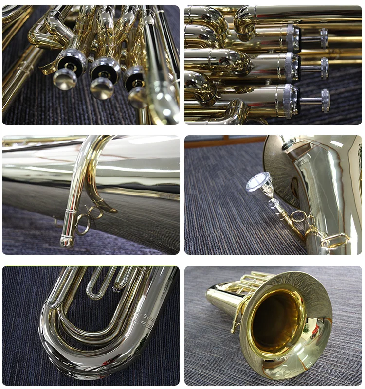 Bb Key Lacquer Finish Gold Brass Tuba Buy Beginner Student Tuba For