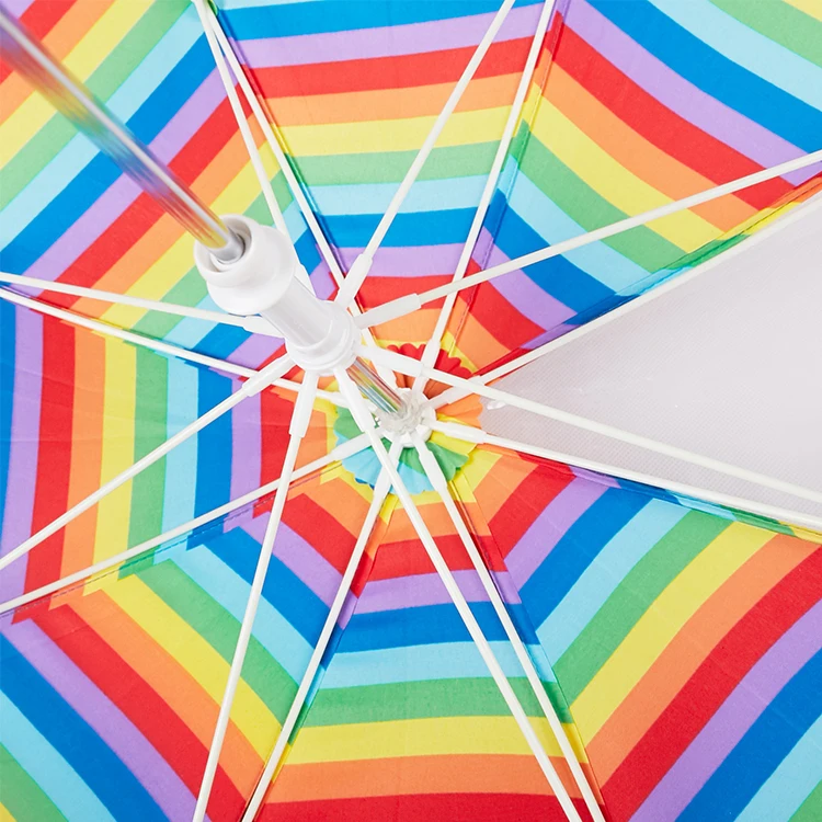 wholesale custom 190T pongee colorful windproof 17inch 8k manual j handle golf rainbow umbrella