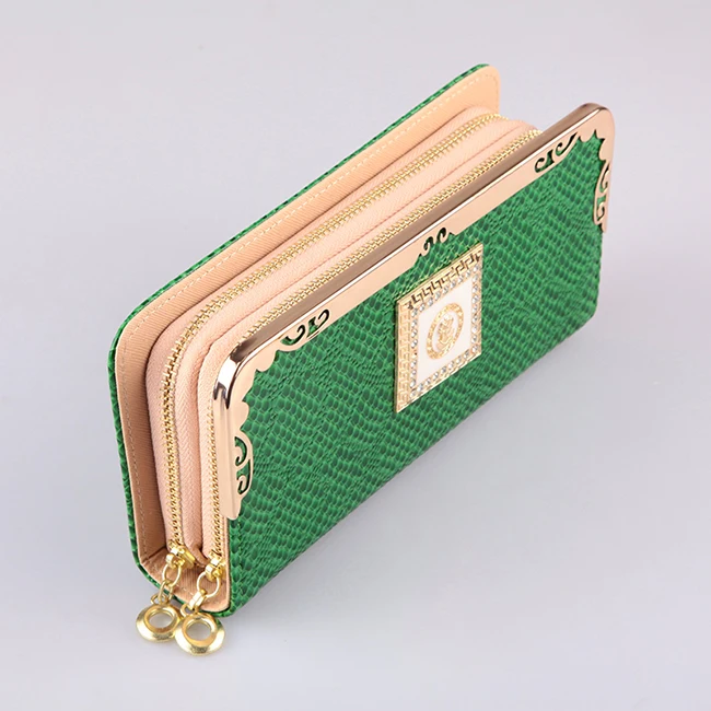 Green Patent PU Wallets Elegant Women Purse and bags