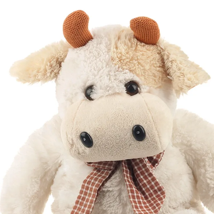 Customized Soft Fluffy Stuffed Animal Sitting Cow Plush ...