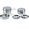 Jiangmen factory stainless steel pans set travel metal cooking pots set