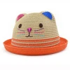 2016 New Fashion Children Character Sunshade Straw Cat Caps Summer Visor Cloche Beach Hats