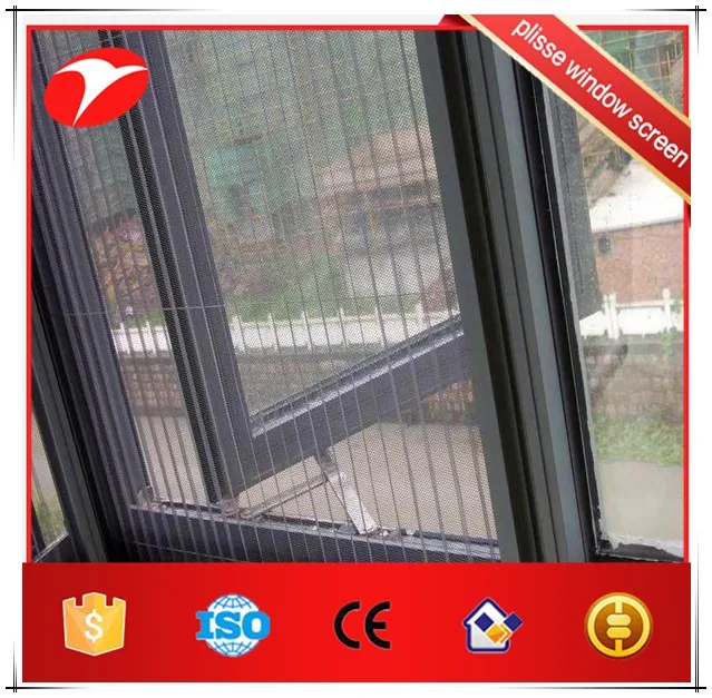 Pe Material Folding / Pleated / Plisse Mosquito Net Door & Window