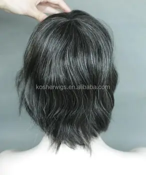 Factory Price 6 Inch Mens Toupee With Gray Hair High Quality