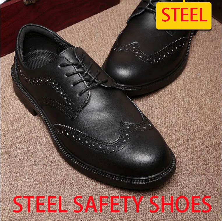 Black Slip On Steel Toe Cap Formal Safety Work Shoes For Men - Buy ...