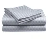 king size hotel bed linen Crystal Trading 4-Piece Bed Sheet Set - Dobby Stripe - 100% Cotton Sateen - 500 Thread Count