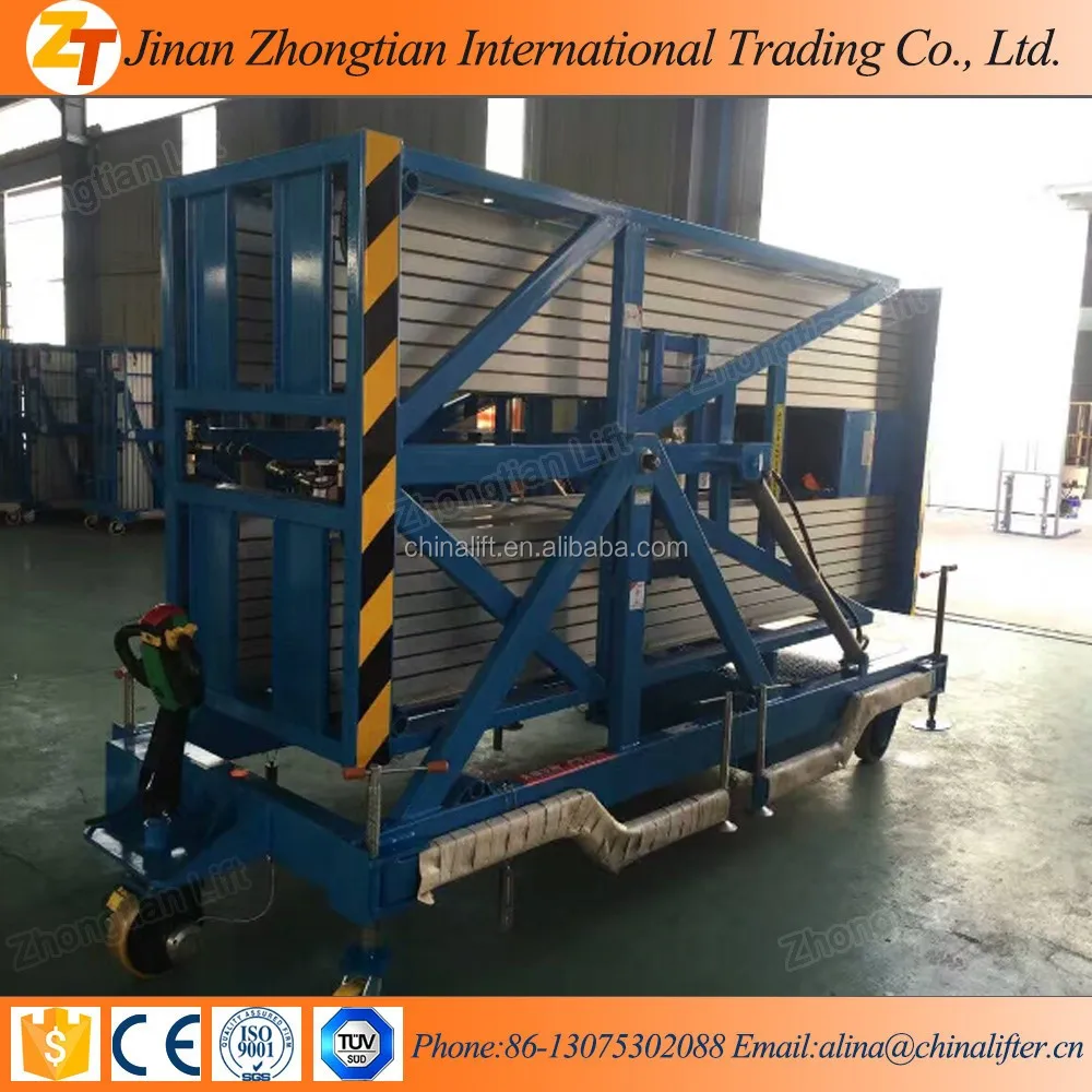 6m 100kg Hydraulic Small Home Elevator Aluminum Platform Ladder Lift