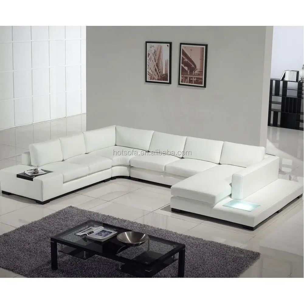 Italiaanse lederen bankstel, witte lounge meubelen sofa ... Bar lounge meubelen
