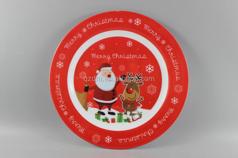 Christmas Melamine Round Plate 10inch