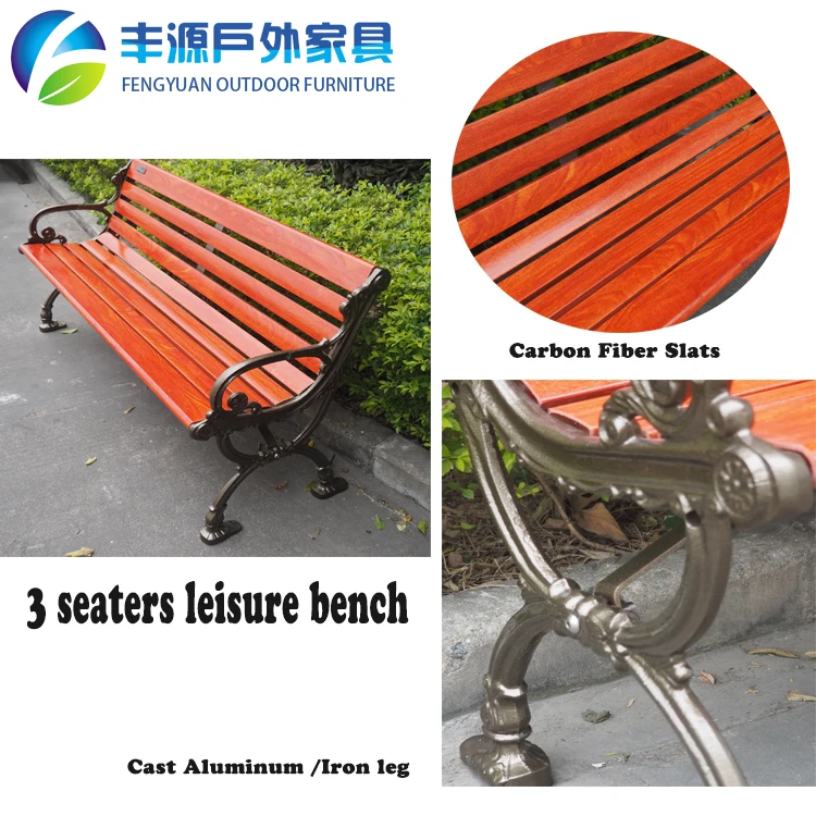 5ft 6ft Newest Garden Bench Cast Iron Leg Carbon Fiber Slats