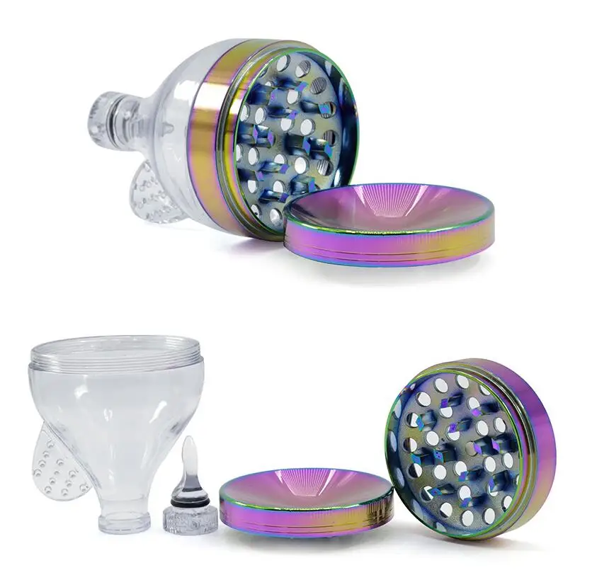 New Popular Rainbow 2.5` Zinc Alloy Concave Funnel Weed Grinder Buy