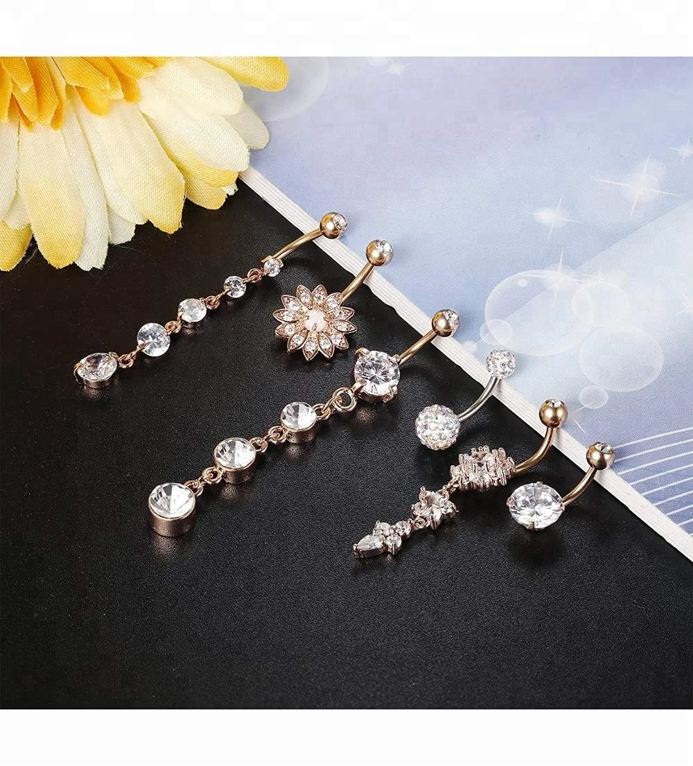 2023 316l Surgical Steel Rose Gold Belly Piercing Sexy Body Jewelry