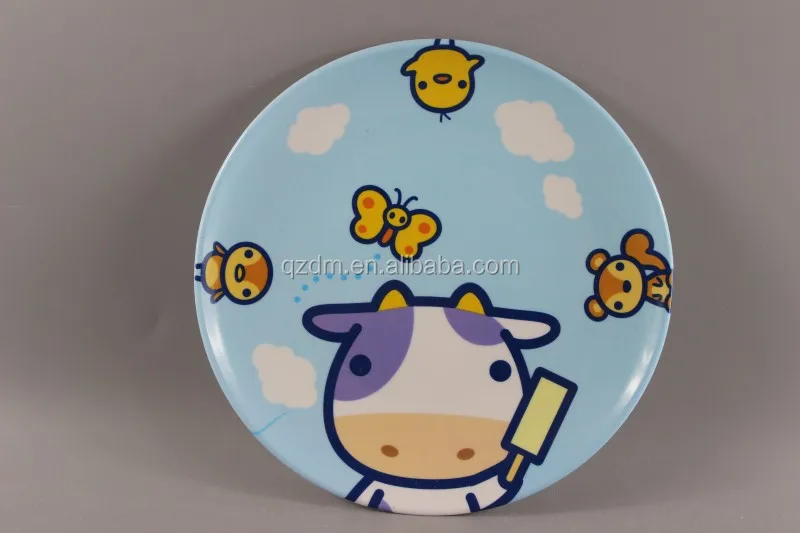 Dairy cow Print Melamine Kids Plate Children fruit Plate