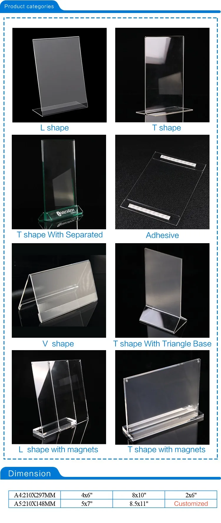 High End Clear Acrylic Price Tag Holder Acrylic Stand Up Sign Holder Buy Clear Acrylic Price