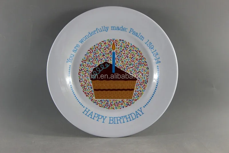 Happy Birthday Melamine Food Plate Dinner Plate Gift Plate
