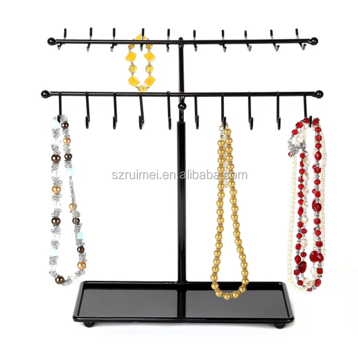 Modern White Metal 3 Tier Tabletop Bracelet Necklace Jewelry Display Stand Tree Rack Buy