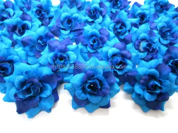 silk flowers in blue