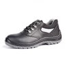 Anti slip CE certificate black action leather steel toe ESD executive safety shoes for officer worker RS001A