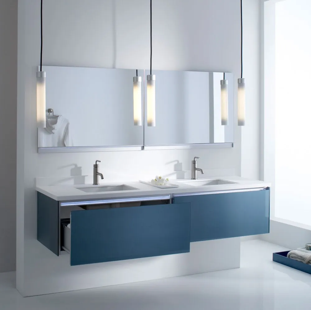 French style simple design wall hung modern lacquer bathroom vanity
