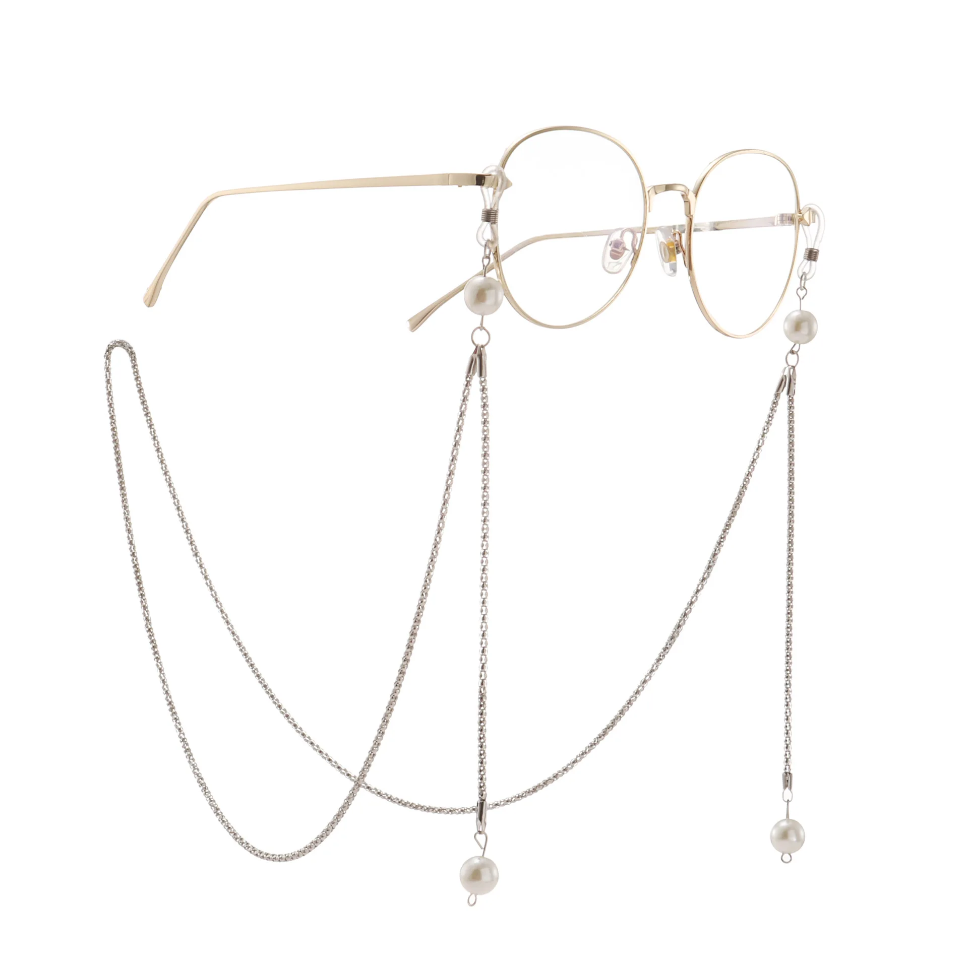 Retro Hollow Glasses Chain Hanging Chain Pearl Long Reading Glasses To ...