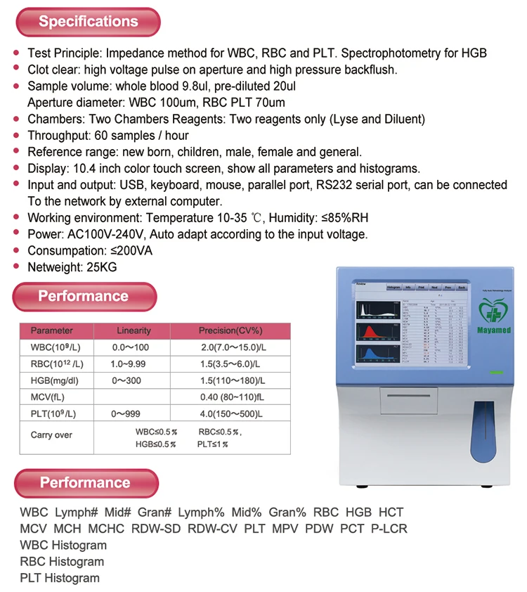 High Quality Myb002b1 Medical Blood Test Machine Fully Auto/automatic