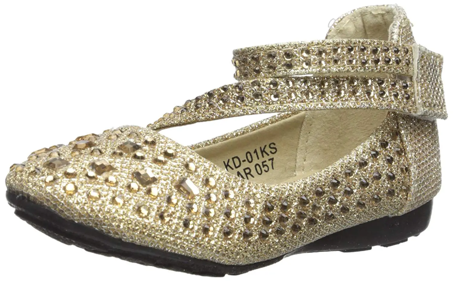 gold flats with rhinestones