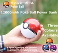Portable Pokemon Go Ball 12000mAh Charger Dual USB Battery Power Bank with LED Light for iPhone