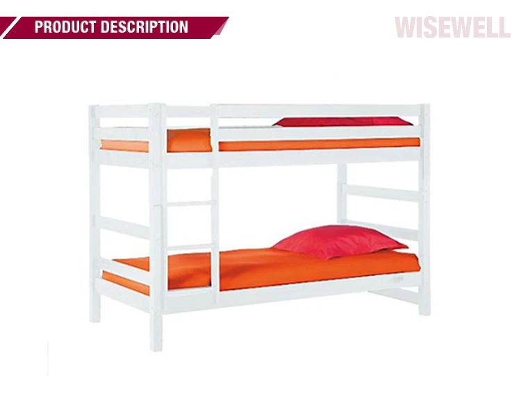hotsale cheap price solid pine wood white bed with high quality SMETA audit