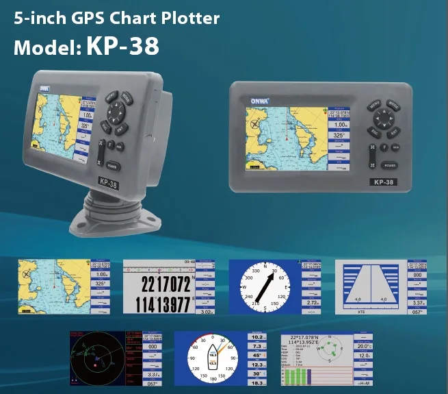 ONWA 5 Inch marine GPS Chart Plotter/GPS chartplotter KP-38